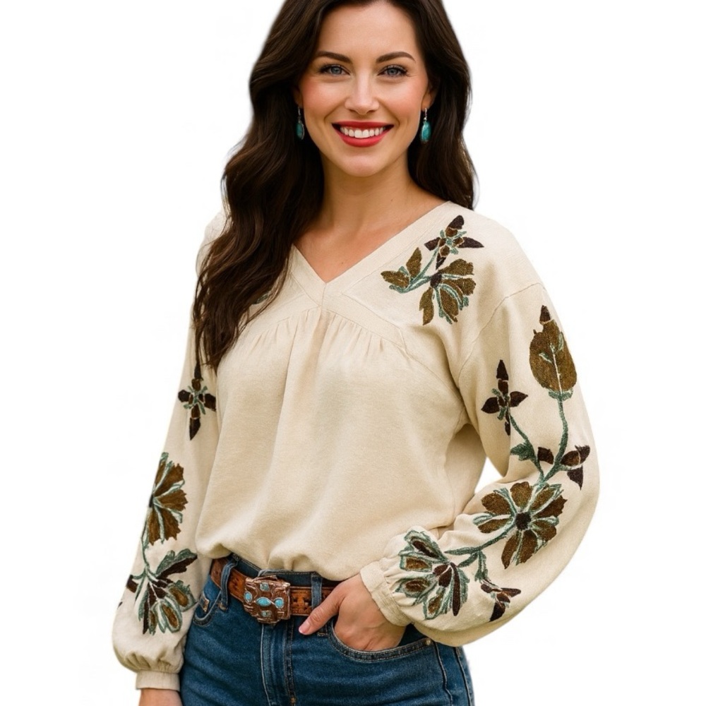 Double D Ranch heavily embroidered beaded Rimfire Top NWT - Picture 2 of 16